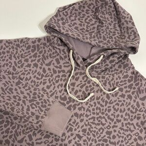 Soft Leopard Print Hoodie - M
